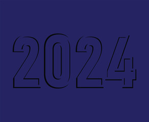 2024 Happy New Year Abstract Blue Graphic Design Vector Logo Symbol Illustration