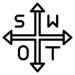 Swot Analysis Line Icon