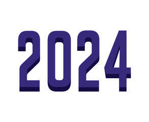 2024 Happy New Year Abstract Blue Graphic Design Vector Logo Symbol Illustration