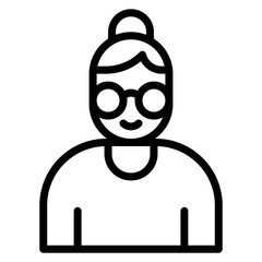 Grandmother Line Icon