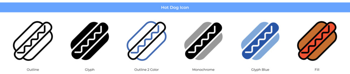 Hot Dog Icon Set