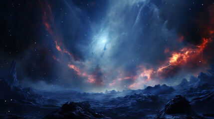 Milky way galaxy background, cinematic lighning - obrazy, fototapety, plakaty