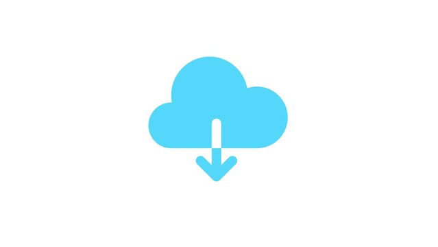Cloud Computing icon blue clouds and up and down arrows Concept of storing data on computer systems