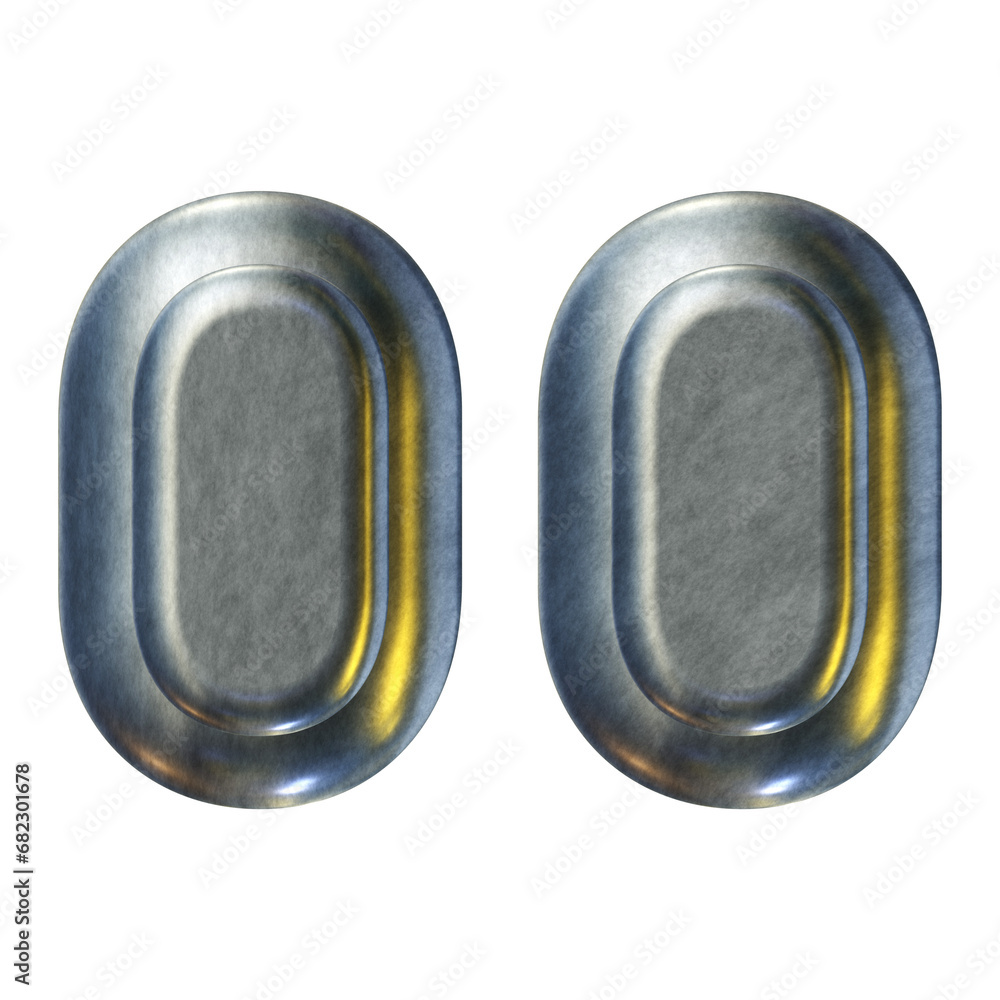 Poster quotation marks symbol 3d silver metallic style isolated on transparent background