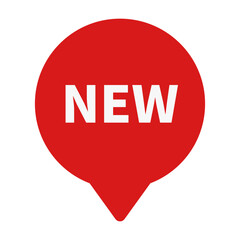 New In Red Circle Shape For Promotion Business Marketing Information
