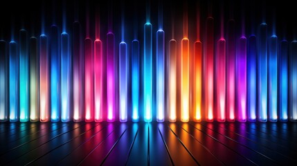 retro-inspired neon light pattern, featuring bright and bold colors against a dark background