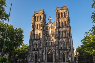 St Joseph Cathedral on Nha Chung Church Street in Hanoi, Vietnam