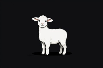  a black and white picture of a sheep on a black background with a white outline on the front of the sheep's head and the back of the sheep's head.