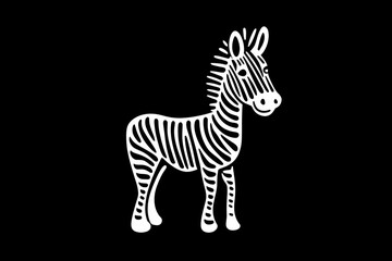 Fototapeta na wymiar a black and white picture of a zebra on a black background with a white outline of a zebra on a black background with a white outline of a zebra on a black background.