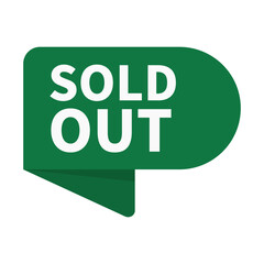 Sold Out In Green Ribbon Rounded Rectangle Shape For Information Product Advertising Business Marketing
