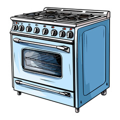 Stove in cartoon style on transparent background, Stove sticker design.