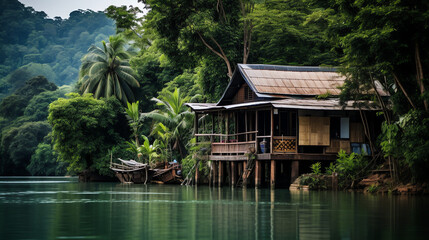 Obraz premium house on the river