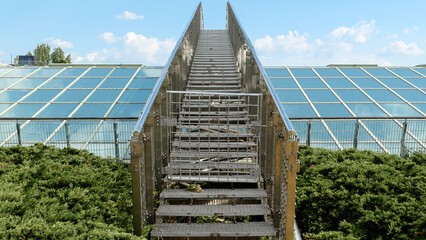 Warsaw University Library roof garden with stairway to the sky