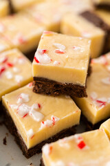 Homemade candy cane fudge