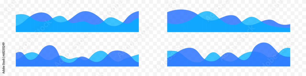 Wall mural set of separator headers, modern dividers shapes for bottom of the page web site