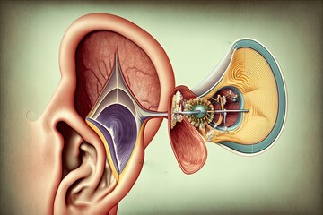 Image ear human structure anatomical The - obrazy, fototapety, plakaty