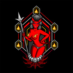 devil cupid illustration for tshirt and other