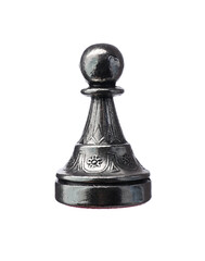 One black chess pawn isolated on white