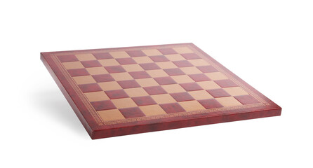 One wooden chess board isolated on white