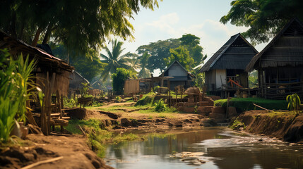 Obraz premium house on the river