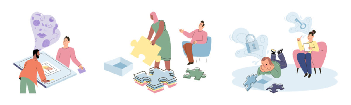 Game therapy vector illustration. Game therapy revolutionizes healthcare by integrating play and therapy for holistic well-being Games can be used as therapeutic modality to support mental health