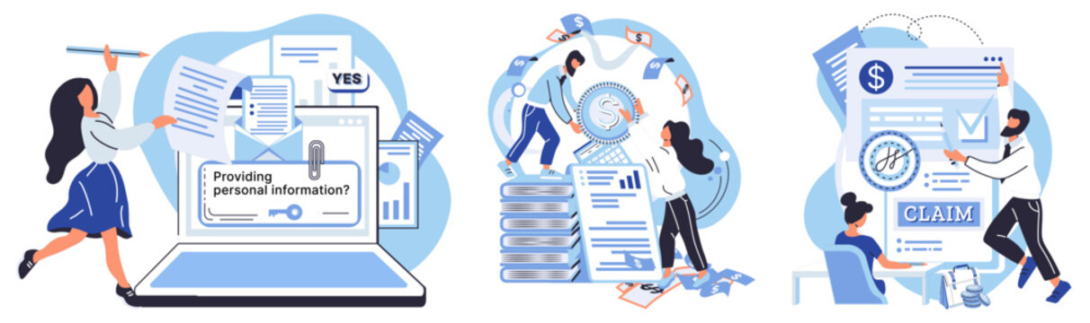 Financial audit vector illustration. Document inspection is integral part data verification, confirming reliability Data analysis assists businesses in identifying key trends, shaping decisions