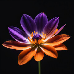 Naklejka premium Vibrant Fusion: Saffron and Lilac Bloom