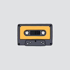 Cassette Tape Icon, Cartoon style.