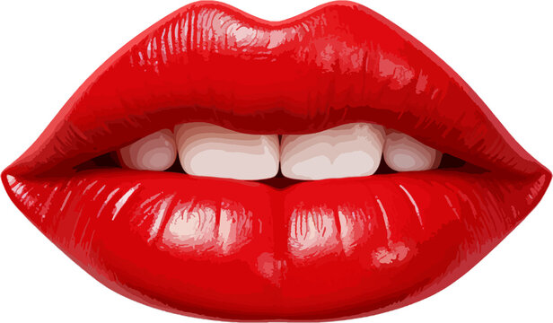 Female red lips clip art