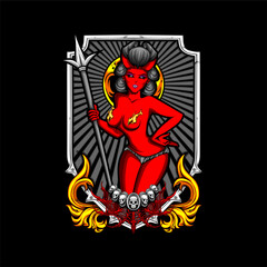 devil cupid illustration for tshirt and other