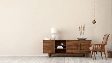 Minimalist interior design of modern living room. generative AI - obrazy, fototapety, plakaty