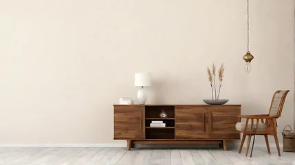 Fotobehang Minimalist interior design of modern living room. generative AI © Abul