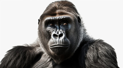 Fototapeta premium Gorilla white background