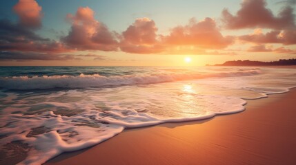 A flawless untouched beach at sunrise  AI generated illustration