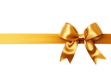 Fototapeta premium golden ribbon bow isolated on white or transparent png