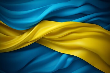 Ukraine blue and yellow bicolor flag illustration suitable for banner or background. Generative AI