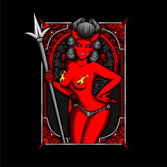 devil cupid illustration for tshirt and other