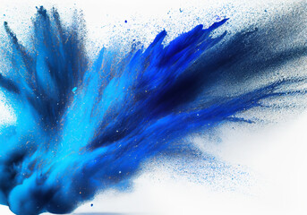 青い粒子が渦巻くブルーの抽象的な背景 - obrazy, fototapety, plakaty