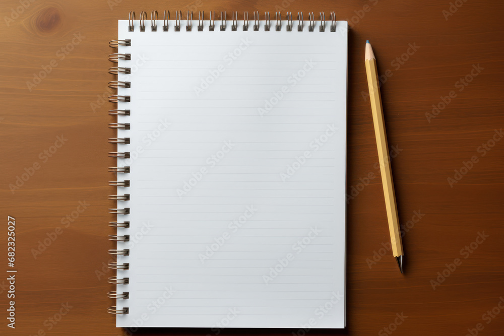 Poster a simple, unbranded notepad open to various custom note-taking or stationery concepts. generative ai
