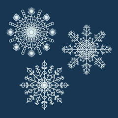 set of vector snowflakes. flat illustration. winter. New Year. Christmas