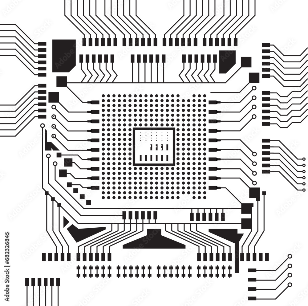 Poster computer circuit board background.abstract motherboard. processor pongsakornred lineal icon.introduc