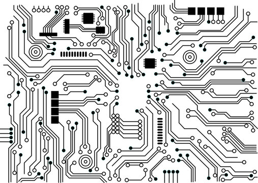 printed circuit board.Electronic Circuit Board with.Technological industrial.Engineering, Electrical Network, Printed Circuit.