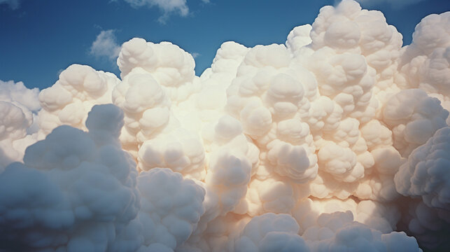 Abstract portrayal of mammatus clouds, rare cloud formations characterized by pouch-like structures hanging beneath the base of a cloud.