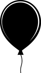 Balloon birthday silhouette icon. Vector template for tattoo or laser cutting.