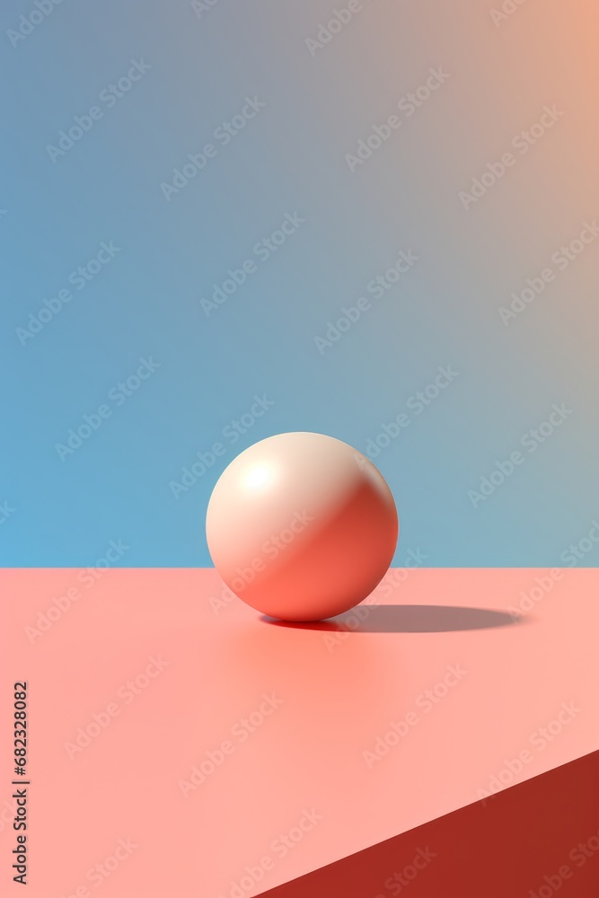Poster a plain spherical object floating against a gradient background ai generated illustration