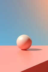 Fototapeta premium A plain spherical object floating against a gradient background AI generated illustration