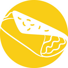 Tacos Hand Drawn Yellow Button
