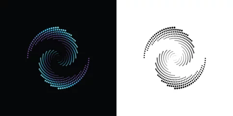 Fotobehang Dot spiral logo design with modern style  premium vector © arif