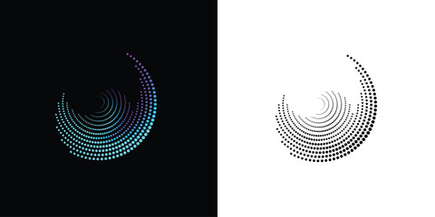 Dot spiral logo design with modern style| premium vector - obrazy, fototapety, plakaty