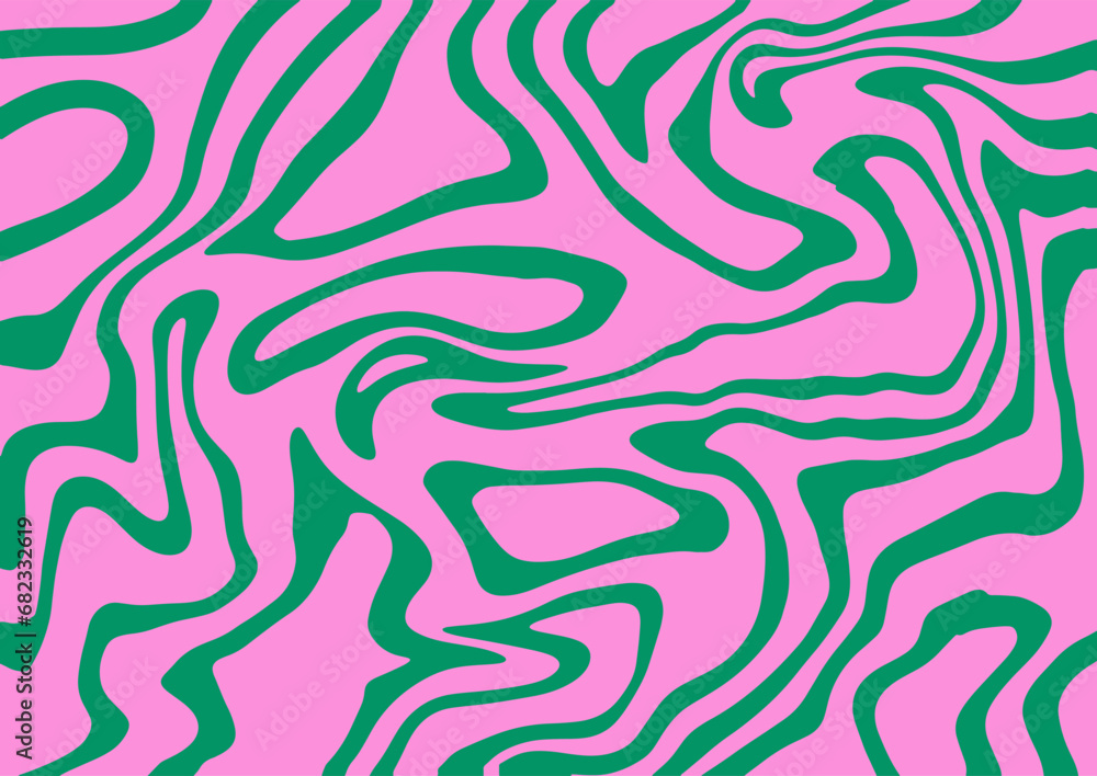 Aufkleber psychedelic trippy y2k retro background swirl. simple duotone vector illustration. groovy wave print